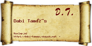 Dabi Tamás névjegykártya