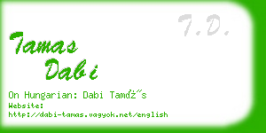 tamas dabi business card